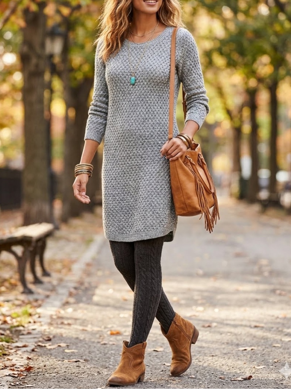 LOFT Sweater Dress Waffle Knit Camel Hair Long Sleeve Athleisure Cozy Sz MP